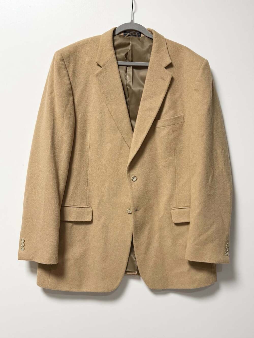 Haspel Men's 48 XL 100% Camel Hair Two Button Blazer Sport Coat Tan Camel Notche